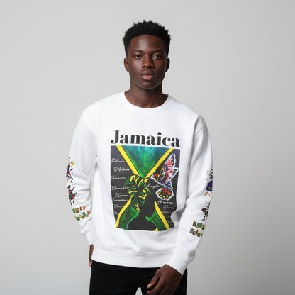 Hand-Drawn Afro Music Graphic Sweatshirt - Unisex Lightweight Crewneck