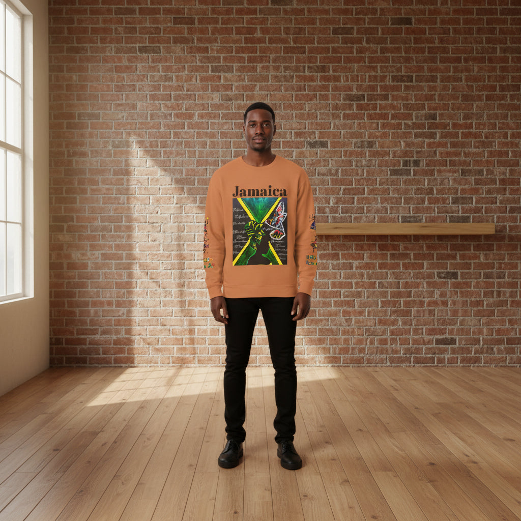 Hand-Drawn Afro Music Graphic Sweatshirt - Unisex Lightweight Crewneck Printify