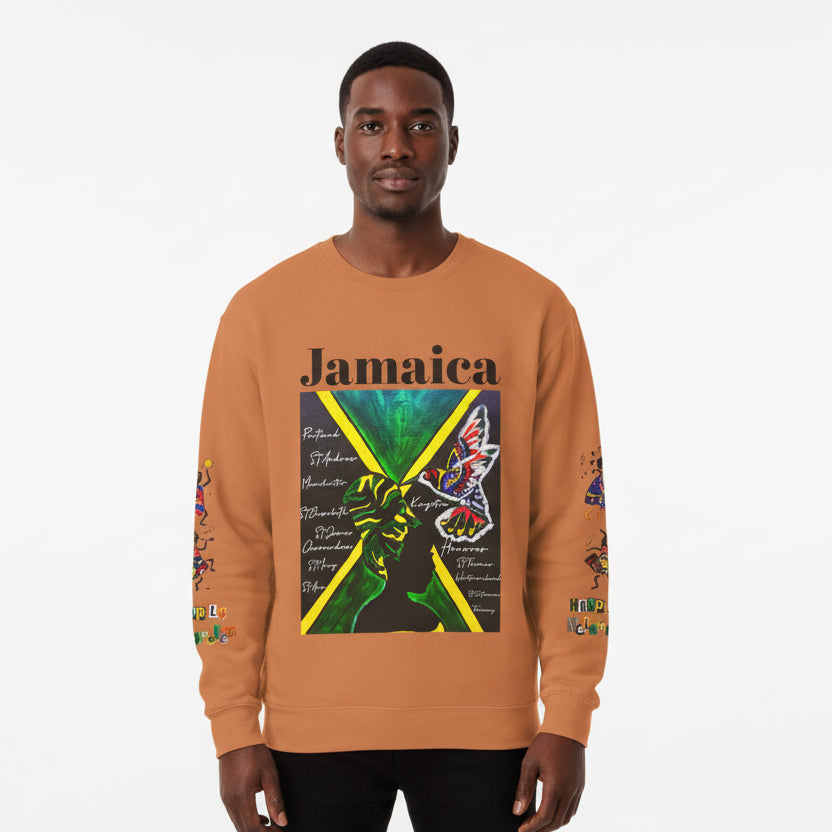 Hand-Drawn Afro Music Graphic Sweatshirt - Unisex Lightweight Crewneck