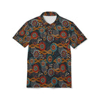 Unisex Tribal Print Polo Shirt — Colorful Aboriginal-Inspired Design
