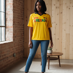 Grenada Flag Themed Graphic Collar Striped Soccer Jersey