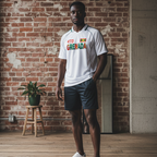 Grenada Flag Themed Graphic Stripe Collared Soccer Jersey