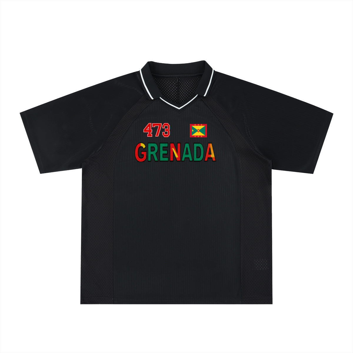 Grenada Flag Themed Graphic  V-Neck Soccer Jersey