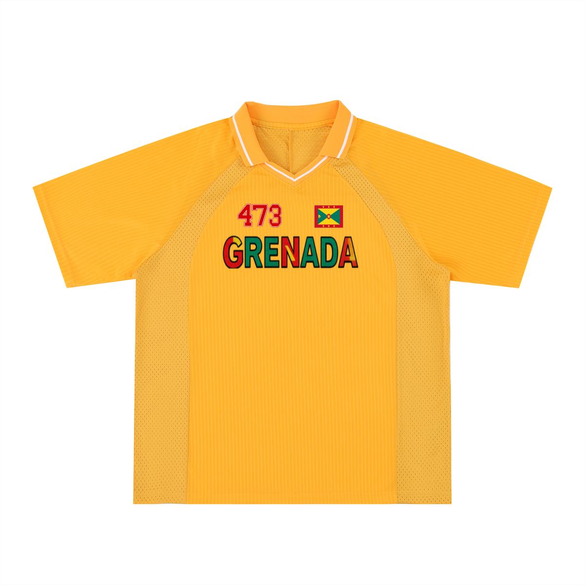 Grenada Flag Themed Graphic  V-Neck Soccer Jersey