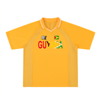 Guyana Flag Themed Unisex Graphic Striped V-Neck Soccer Jersey