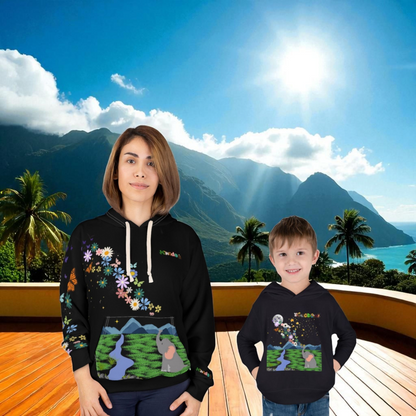 Elephant Floral Unisex Pullover Hoodie, Graphic Sweatshirt, Animal Lover Gift