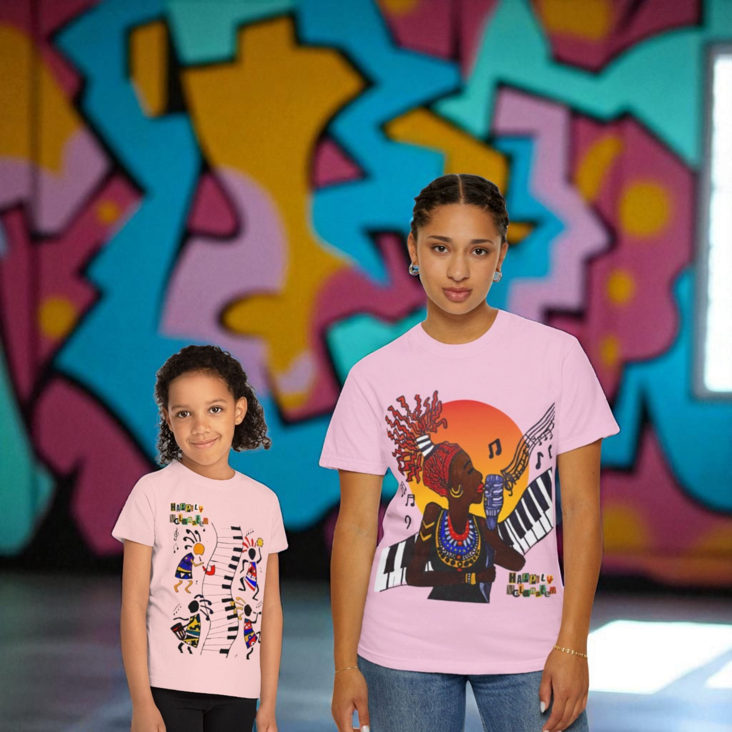 Afro Jazz Singer Graphic T-Shirt, Black History Music Tee, Unisex Garment-Dyed Shirt