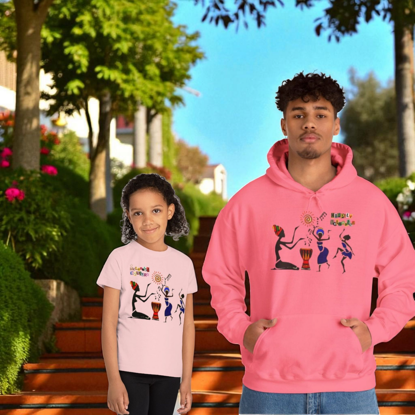 Afro Music Art Kids T-Shirt, Handcrafted Tee for Children, Kid's Graphic Tee