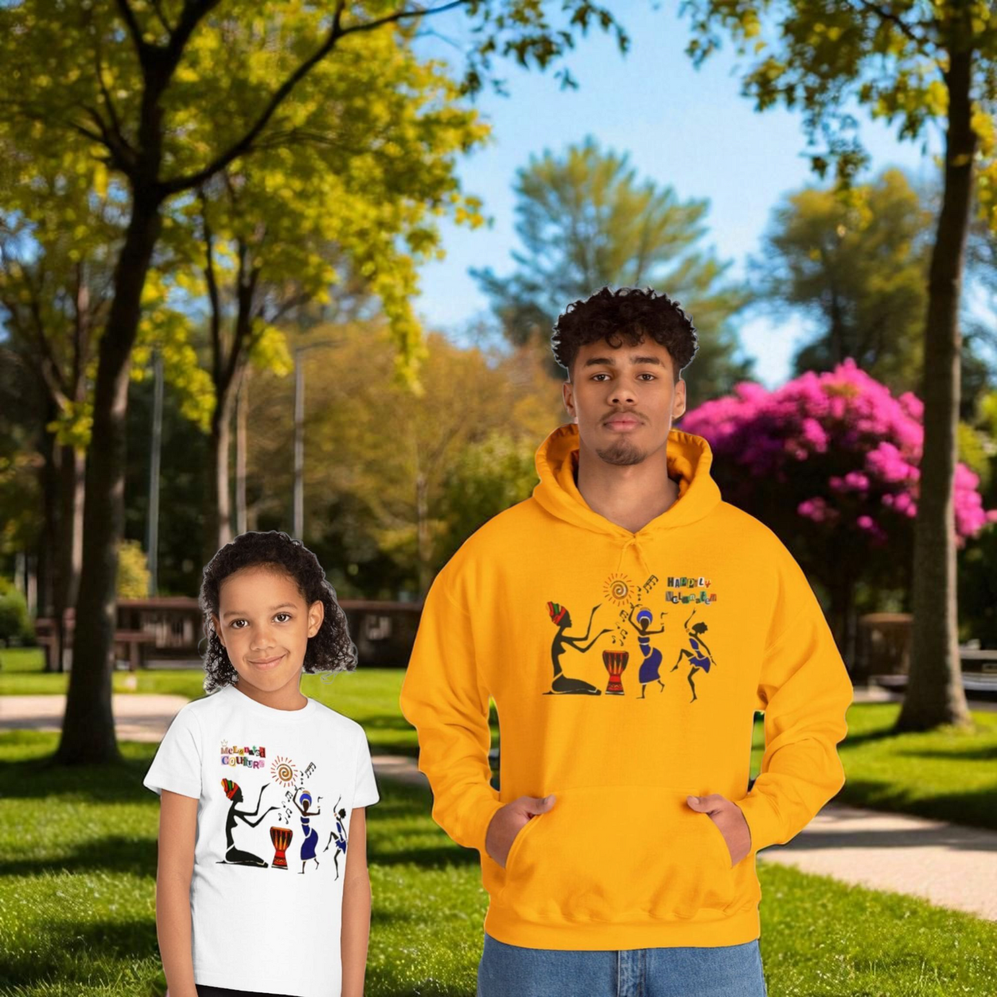 Afro Music Art Kids T-Shirt, Handcrafted Tee for Children, Kid's Graphic Tee