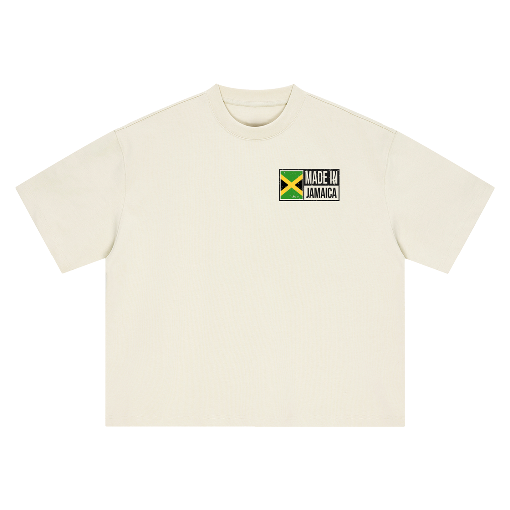 Jamaica Flag Art Themed Graphic Boxy Oversized Unisex T-Shirt