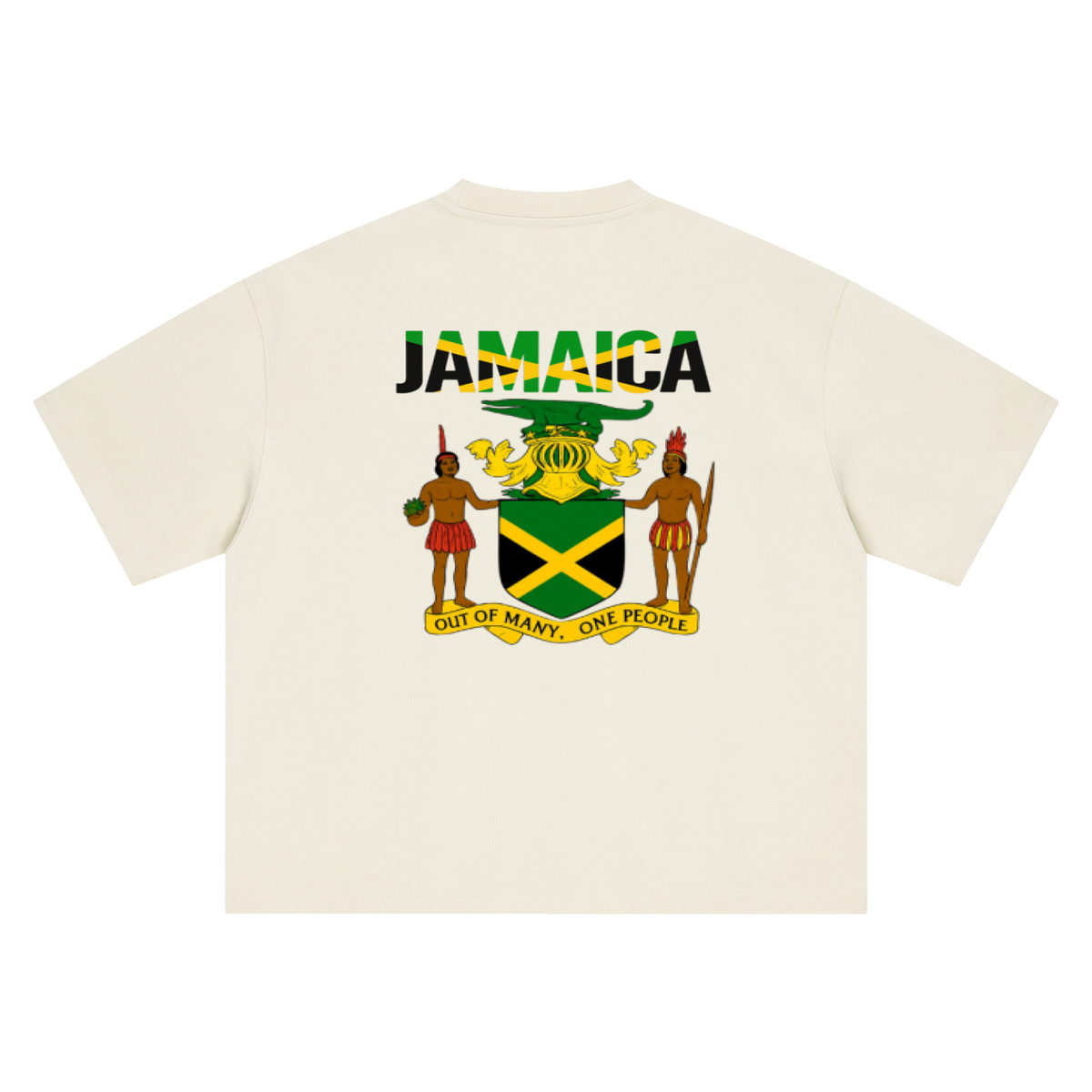 Jamaica Flag Art Themed Graphic Boxy Oversized Unisex T-Shirt