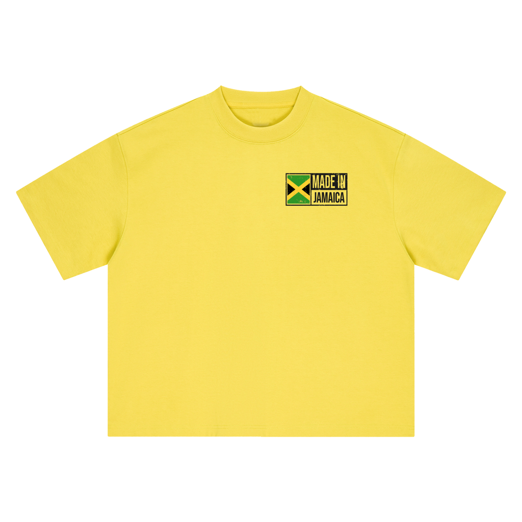 Jamaica Flag Art Themed Graphic Boxy Oversized Unisex T-Shirt