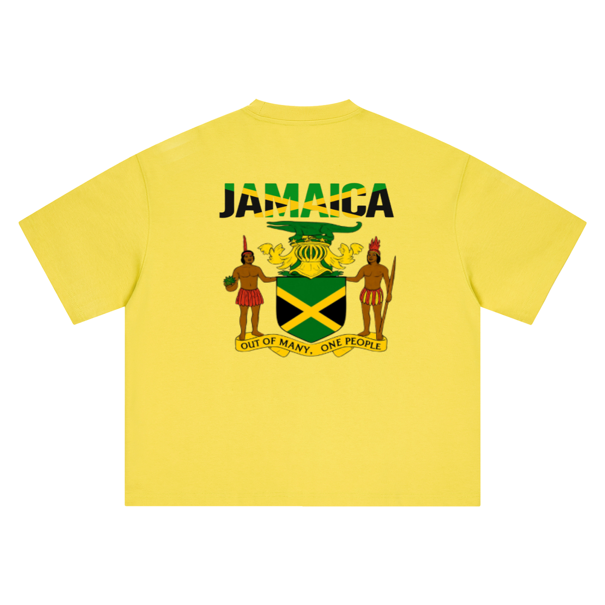 Jamaica Flag Art Themed Graphic Boxy Oversized Unisex T-Shirt