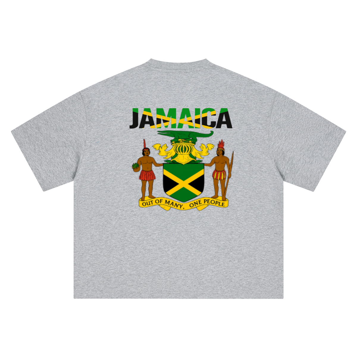 Jamaica Flag Art Themed Graphic Boxy Oversized Unisex T-Shirt