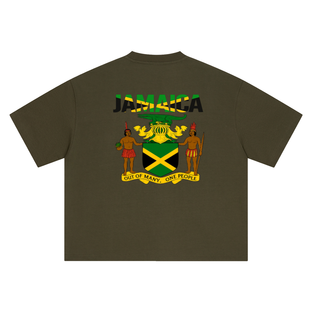 Jamaica Flag Art Themed Graphic Boxy Oversized Unisex T-Shirt