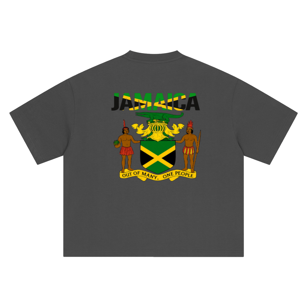 Jamaica Flag Art Themed Graphic Boxy Oversized Unisex T-Shirt