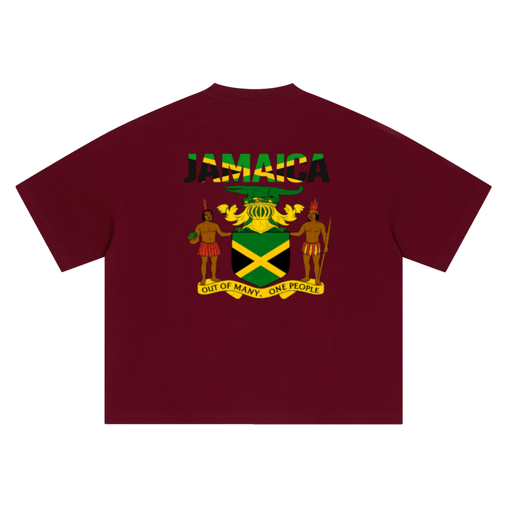 Jamaica Flag Art Themed Graphic Boxy Oversized Unisex T-Shirt