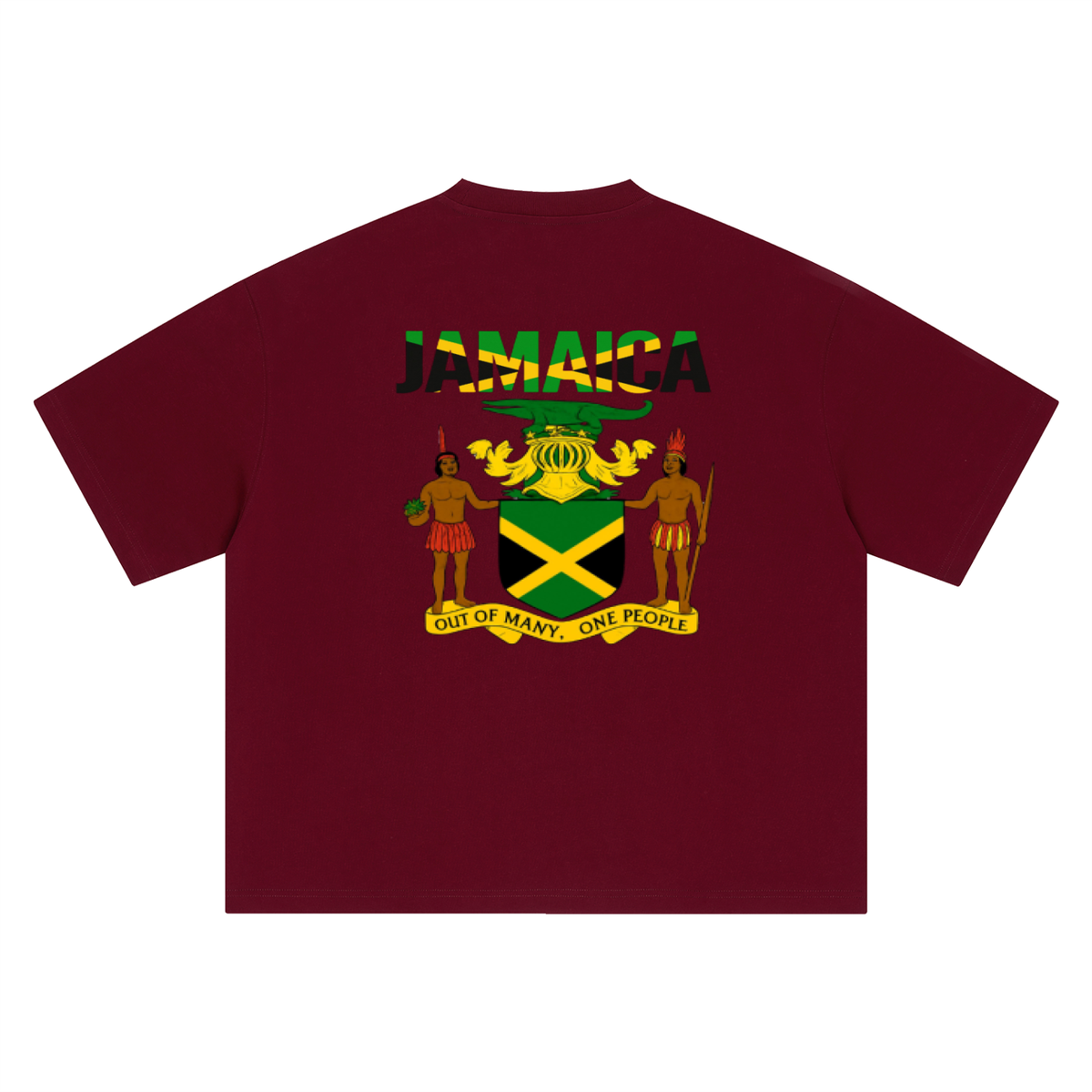 Jamaica Flag Art Themed Graphic Boxy Oversized Unisex T-Shirt
