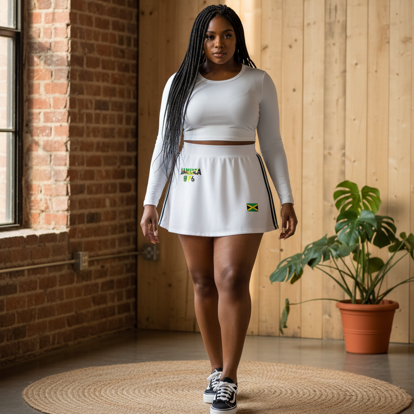 Jamaica Flag Themed Women's Taped Cooling Performance Short Skirt