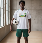 Jamaica Flag Themed Unisex Stripe Collared Soccer Jersey