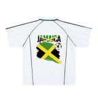 Jamaica Flag Themed Unisex Stripe Collared Soccer Jersey
