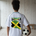 Jamaica Flag Themed Unisex Stripe Collared Soccer Jersey