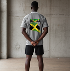 Jamaica Flag Themed Unisex Stripe Collared Soccer Jersey
