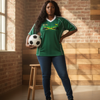 Jamaica Flag Themed Unisex Stripe Collared Soccer Jersey