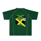 Jamaica Flag Themed Unisex Stripe Collared Soccer Jersey