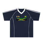 Jamaica Flag Themed Unisex Stripe Collared Soccer Jersey