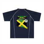 Jamaica Flag Themed Unisex Stripe Collared Soccer Jersey