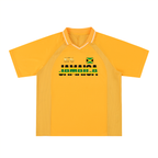 Graphic V-Neck Soccer Jersey Featuring a Jamaican Flag Design
