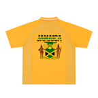 Graphic V-Neck Soccer Jersey Featuring a Jamaican Flag Design