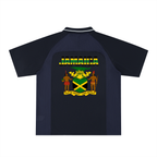 Graphic V-Neck Soccer Jersey Featuring a Jamaican Flag Design