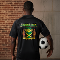 Graphic V-Neck Soccer Jersey Featuring a Jamaican Flag Design