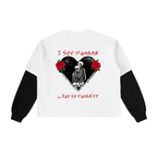 I See Humans Graphic Unisex Layered Contrast Sleeve Cotton T-Shirt