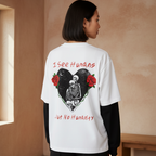 I See Humans Graphic Unisex Layered Contrast Sleeve Cotton T-Shirt
