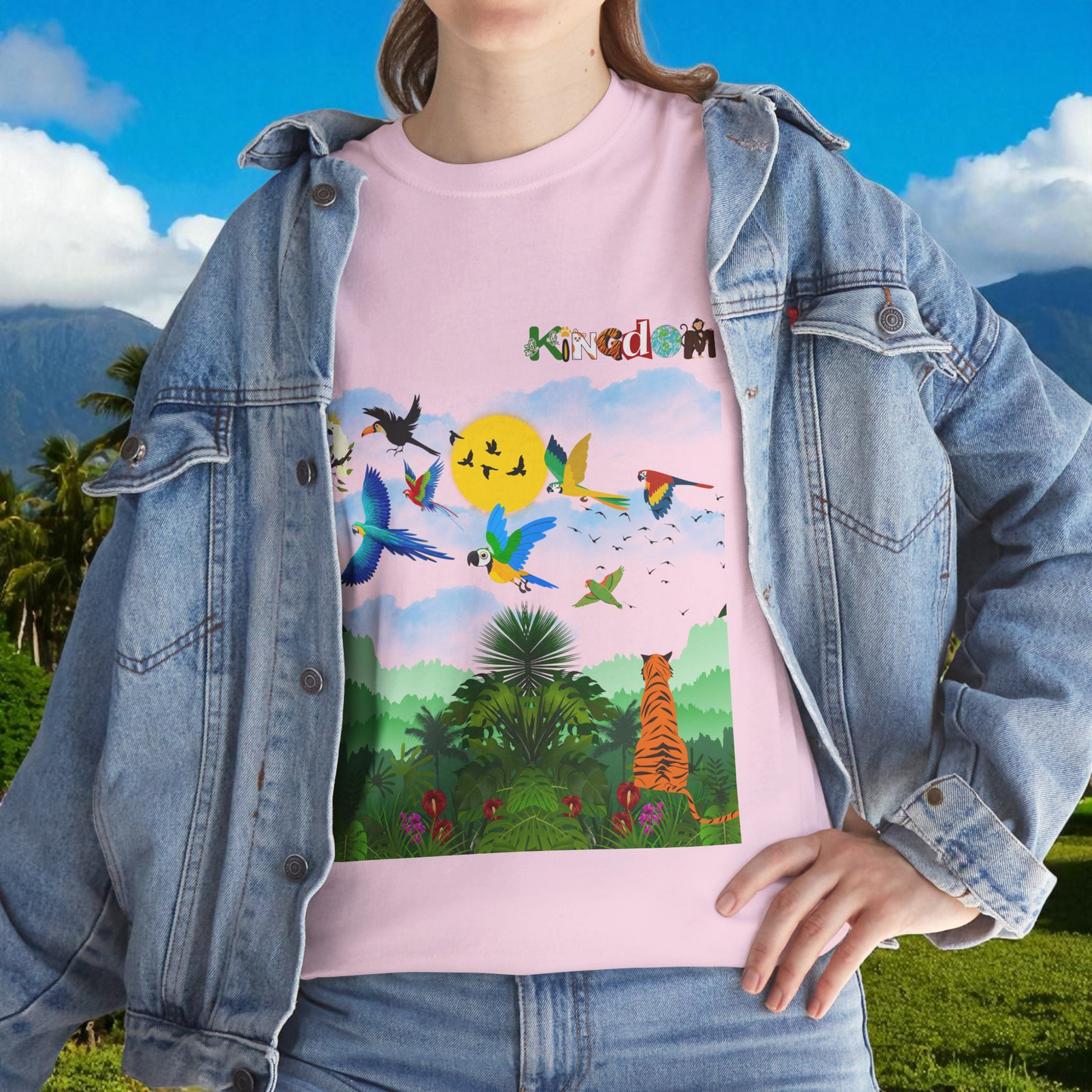 Tropical Birds Unisex Tee, Jungle Animals Graphic Shirt, Nature Inspired T-Shirt