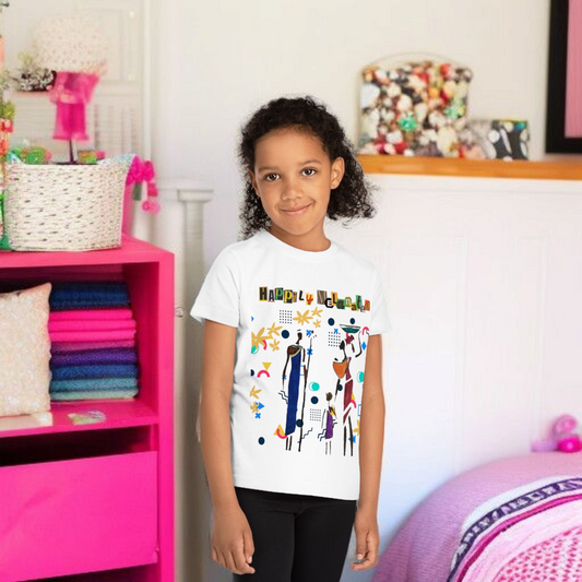 Afro Music Art Kids T-Shirt, Handcrafted Tee for Children, Kid's Graphic Tee