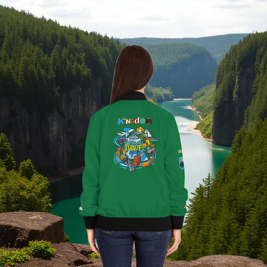 Graphic Women's Bomber Jacket - Travel Enthusiast Vacation Mode Outerwear