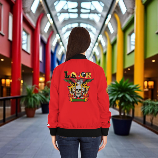 Tiger Graphic Bomber Jacket, Illusion Art All Over Print Women's Outerwear, Wild Animal Theme