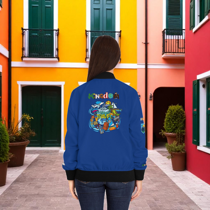 Graphic Women's Bomber Jacket - Travel Enthusiast Vacation Mode Outerwear