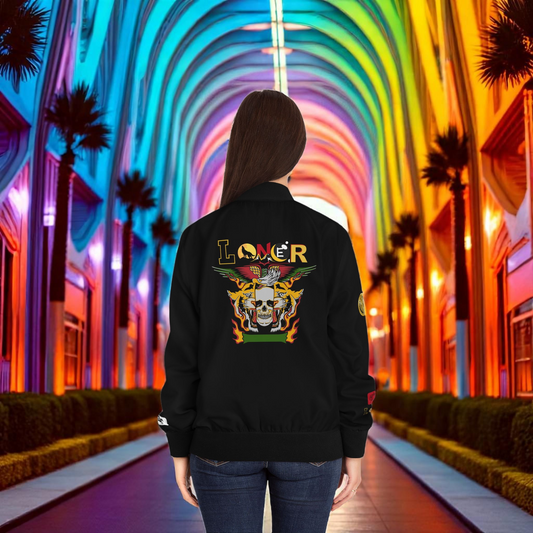 Tiger Graphic Bomber Jacket, Illusion Art All Over Print Women's Outerwear