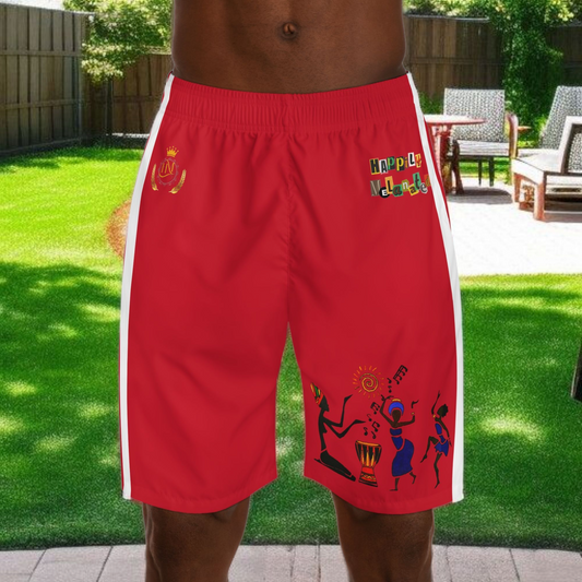 Afro Dance Men's Jogger Shorts - Happily Celebrating Heritage