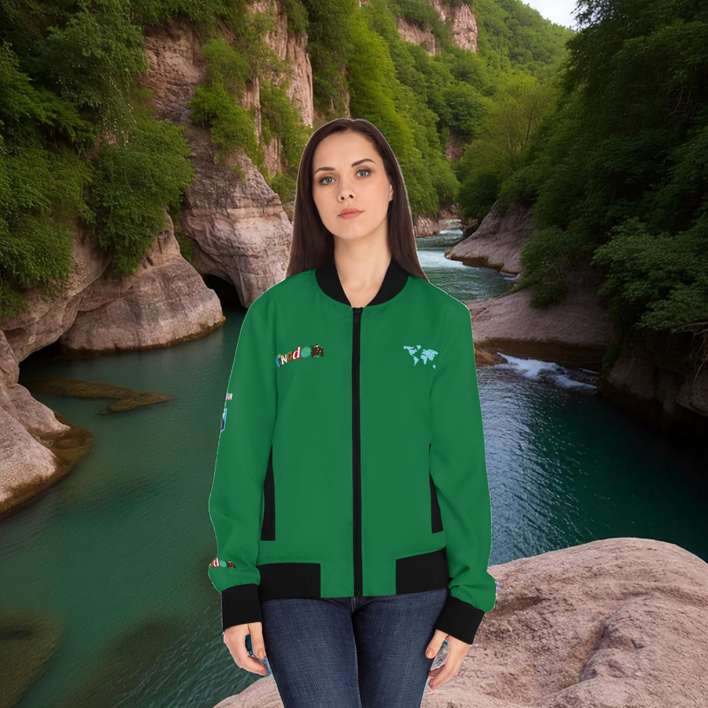 Graphic Women's Bomber Jacket - Travel Enthusiast Vacation Mode Outerwear