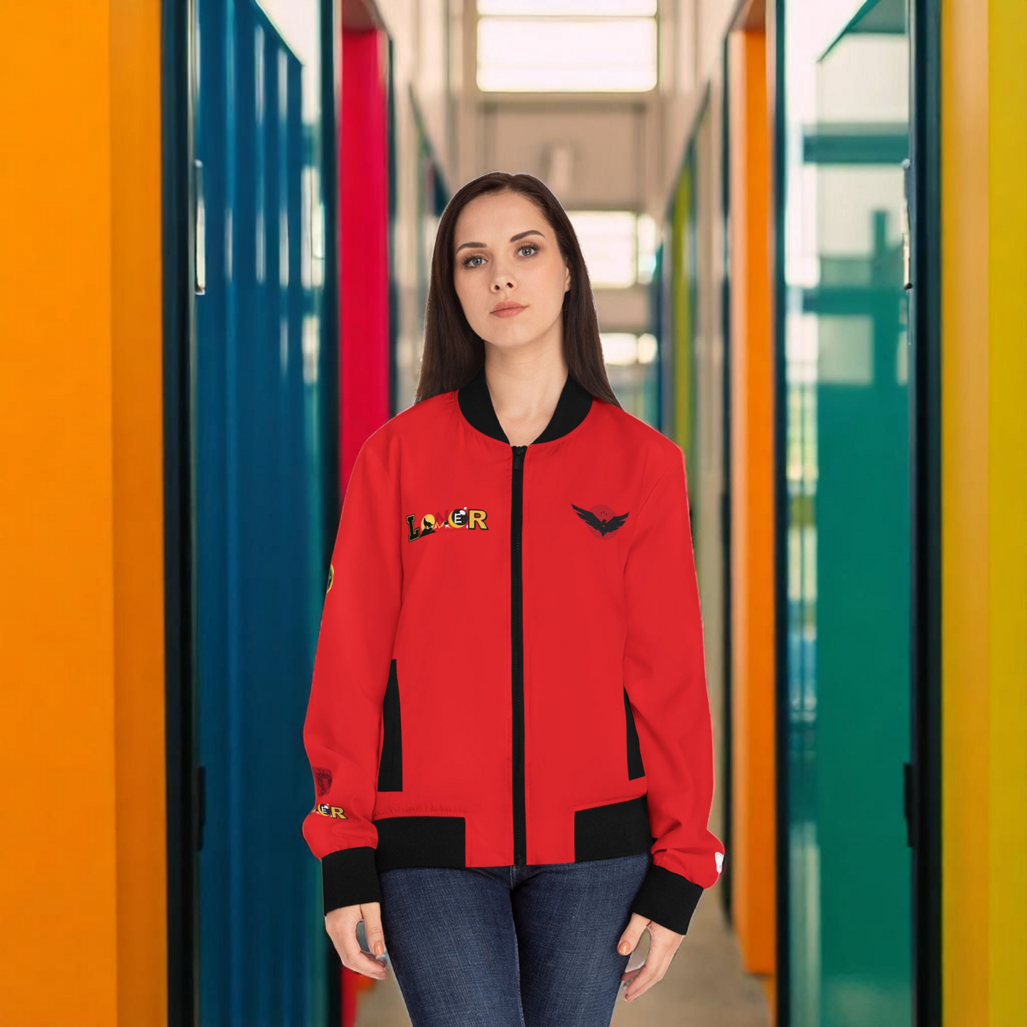 Tiger Graphic Bomber Jacket, Illusion Art All Over Print Women's Outerwear, Wild Animal Theme