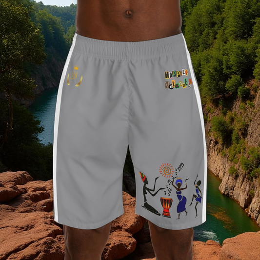 Afro Dance Men's Jogger Shorts - Happily Celebrating Heritage