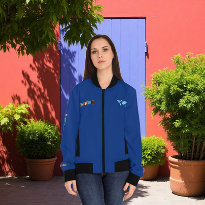 Graphic Women's Bomber Jacket - Travel Enthusiast Vacation Mode Outerwear
