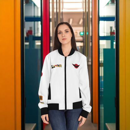Gothic Bomber Jacket, Graphic Women's Coat, 3D Art Outerwear, Unique Hand Art Jacket