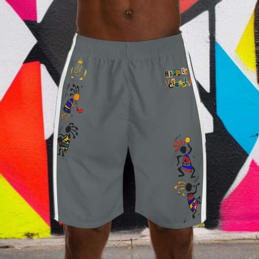 Ethnic Music Cartoon Men's Jogger Shorts - Happily Celebrating Heritage